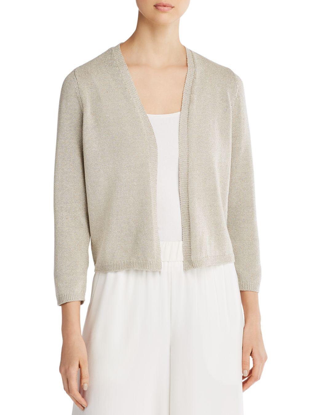 Eileen Fisher Cropped Open - Front Cardigan - Lyst