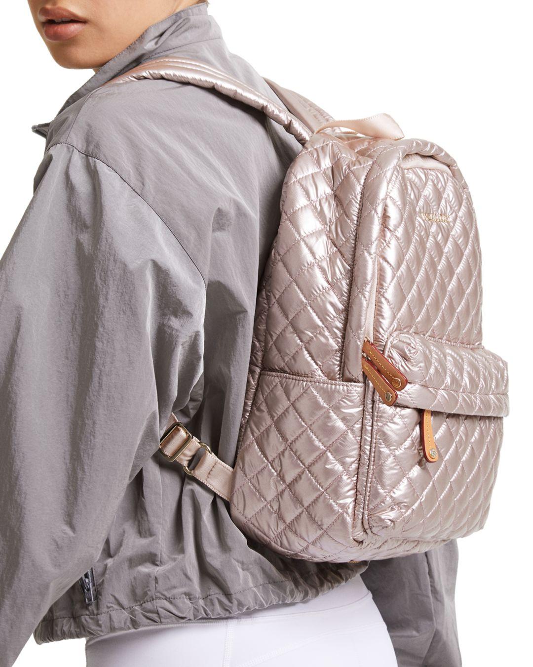 mz wallace rose gold backpack