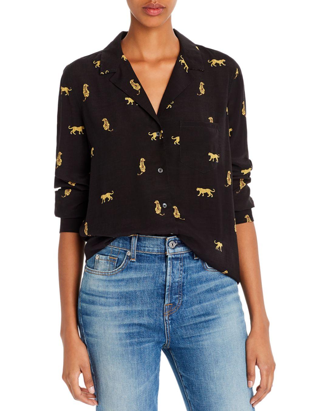 cat button up shirt womens