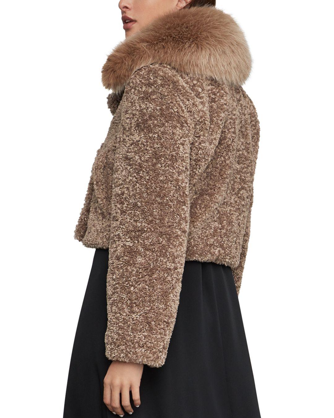 taupe faux fur jacket