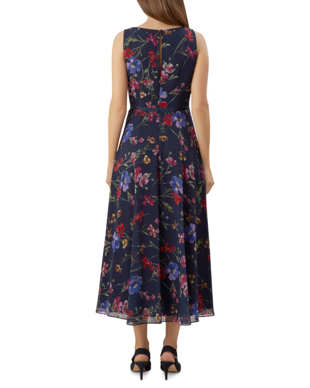 Hobbs Carly Sleeveless Floral - Print Maxi Dress in Blue | Lyst