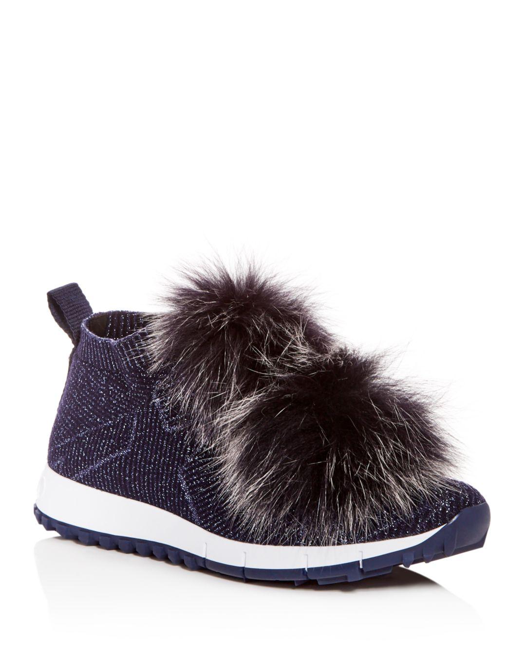 jimmy choo pom pom sneakers