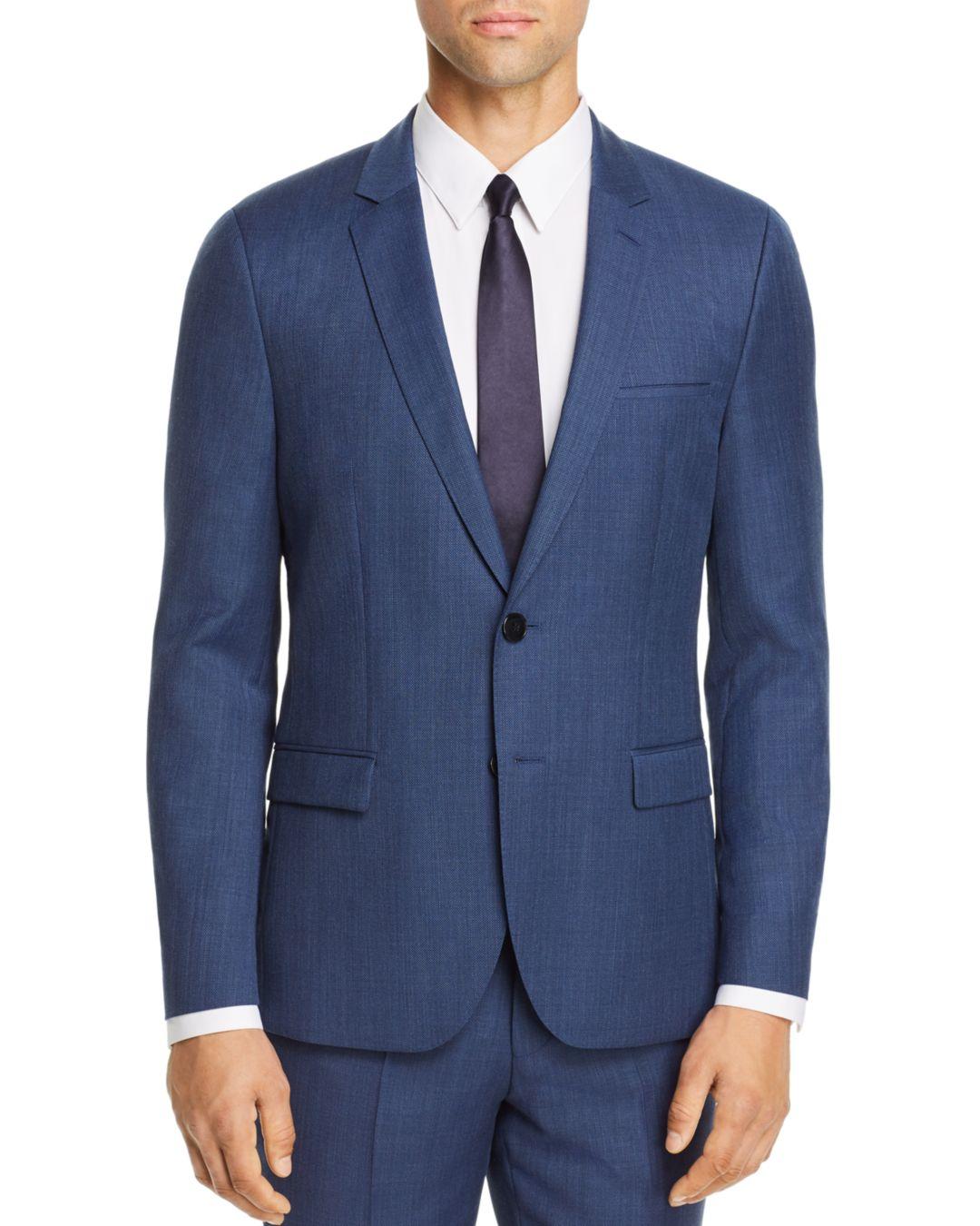 HUGO Arti Birdseye Extra Slim Fit Suit Jacket in Blue for Men | Lyst