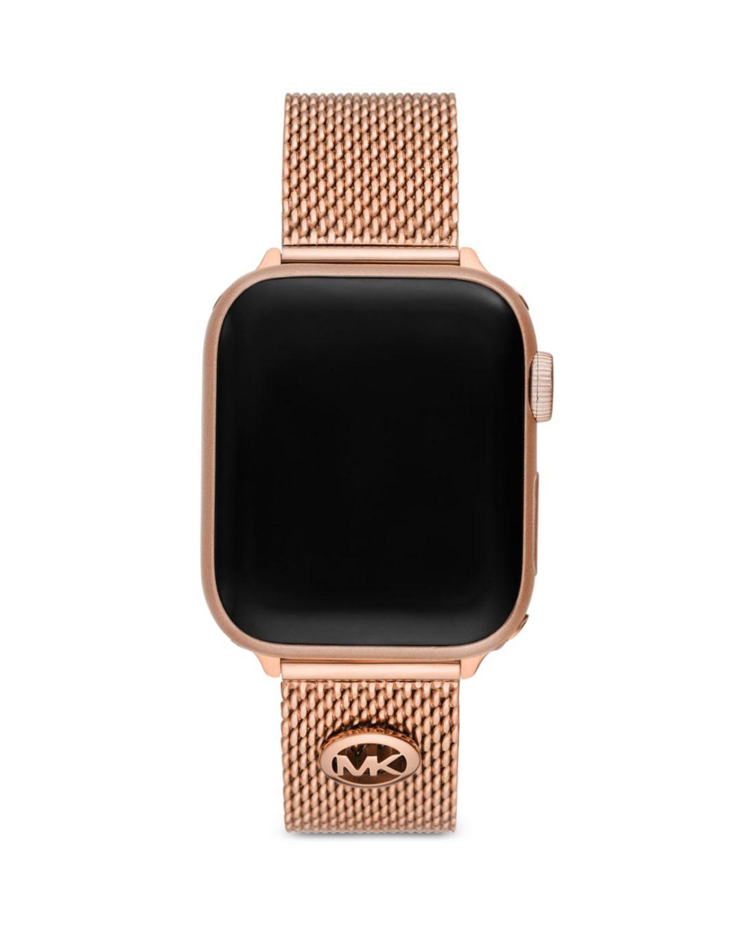 Michael Kors Rose Goldtone Mesh Apple Watch Bracelet/20mm in Black | Lyst