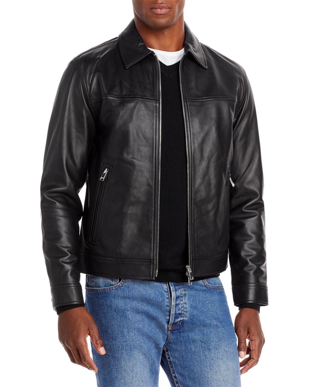 Theory Rhett Lamb Leather Jacket in Black for Men | Lyst