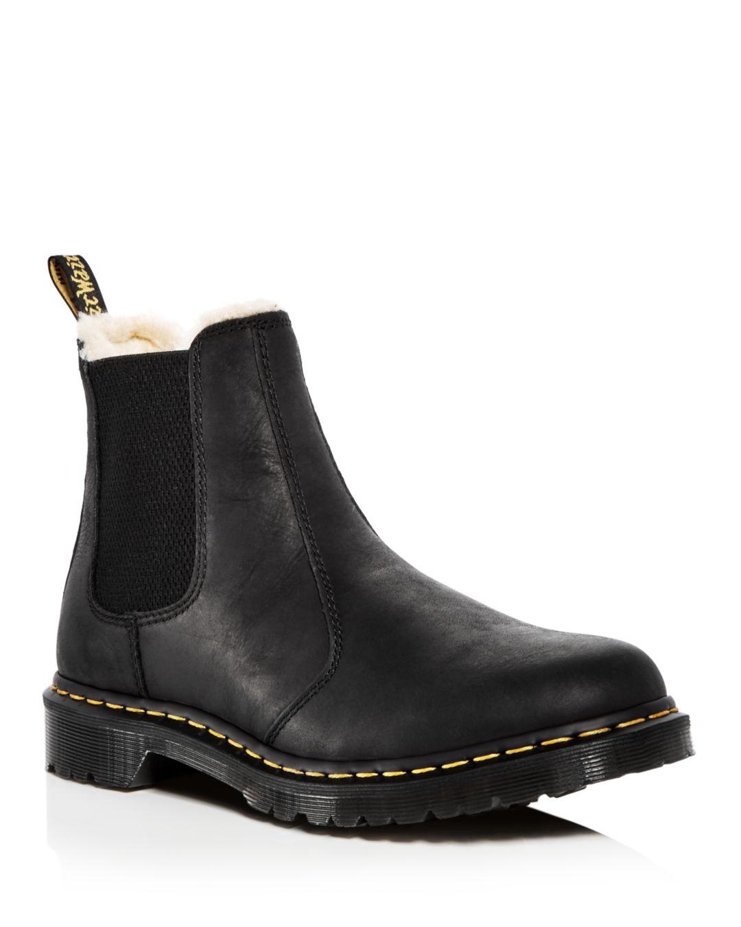 Dr. Martens Leonore Faux Fur Lined Chelsea Boot in Black - Save 50% | Lyst