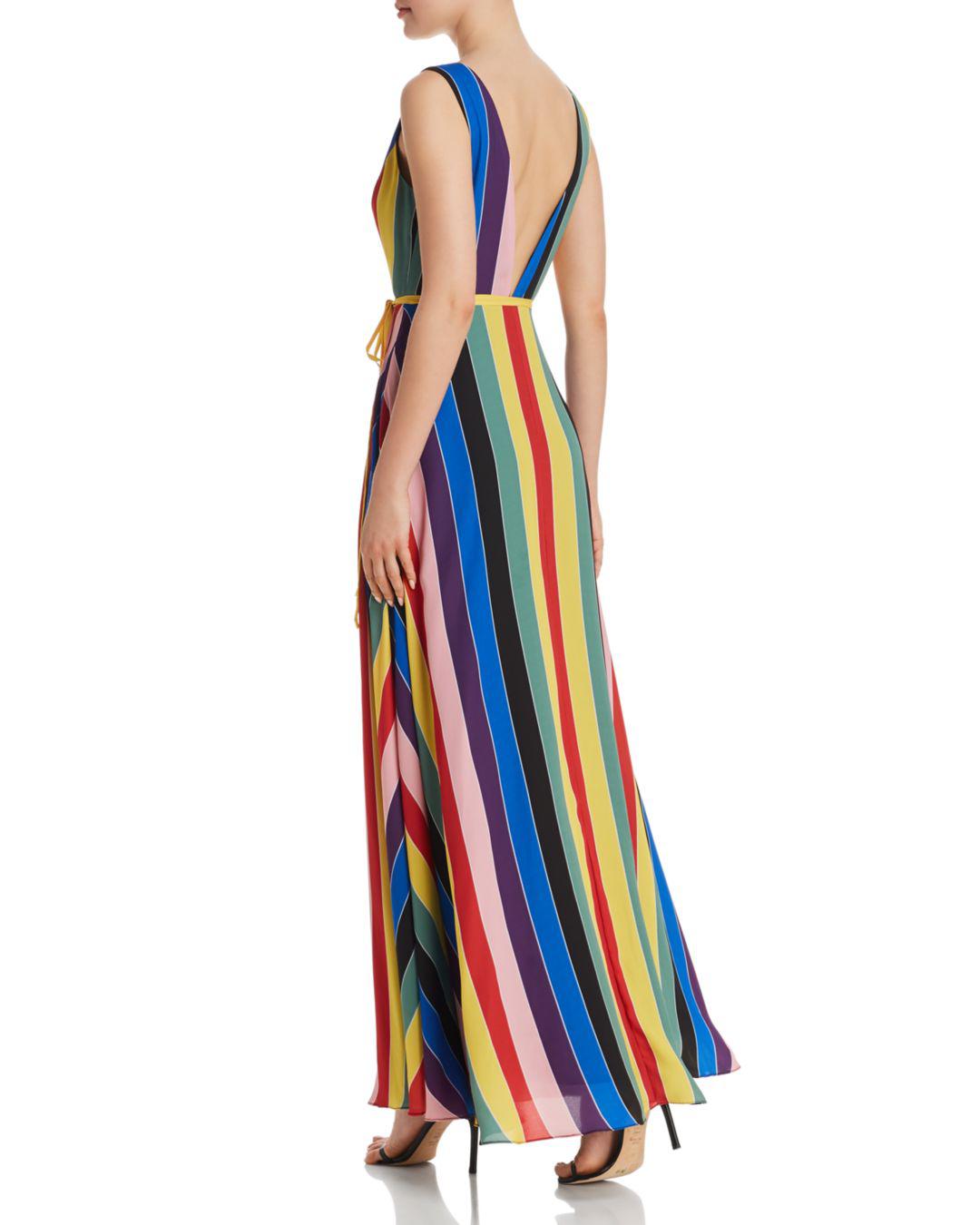rainbow stripe wrap dress