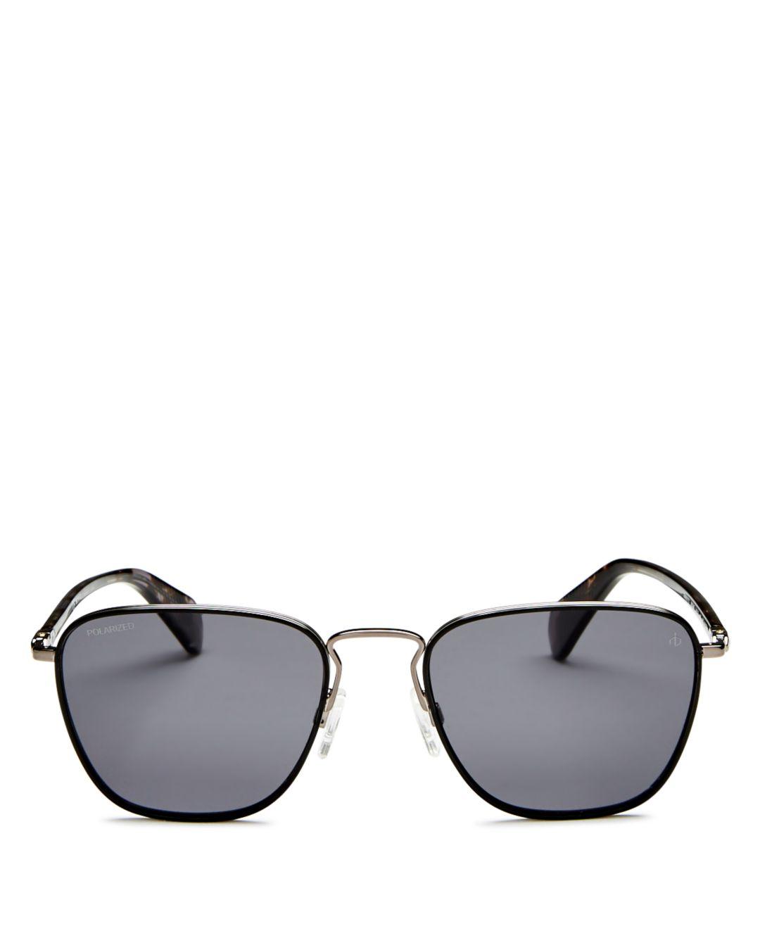 Rag & Bone 54mm Polarized Navigator Sunglasses in Gray/Black (Metallic ...