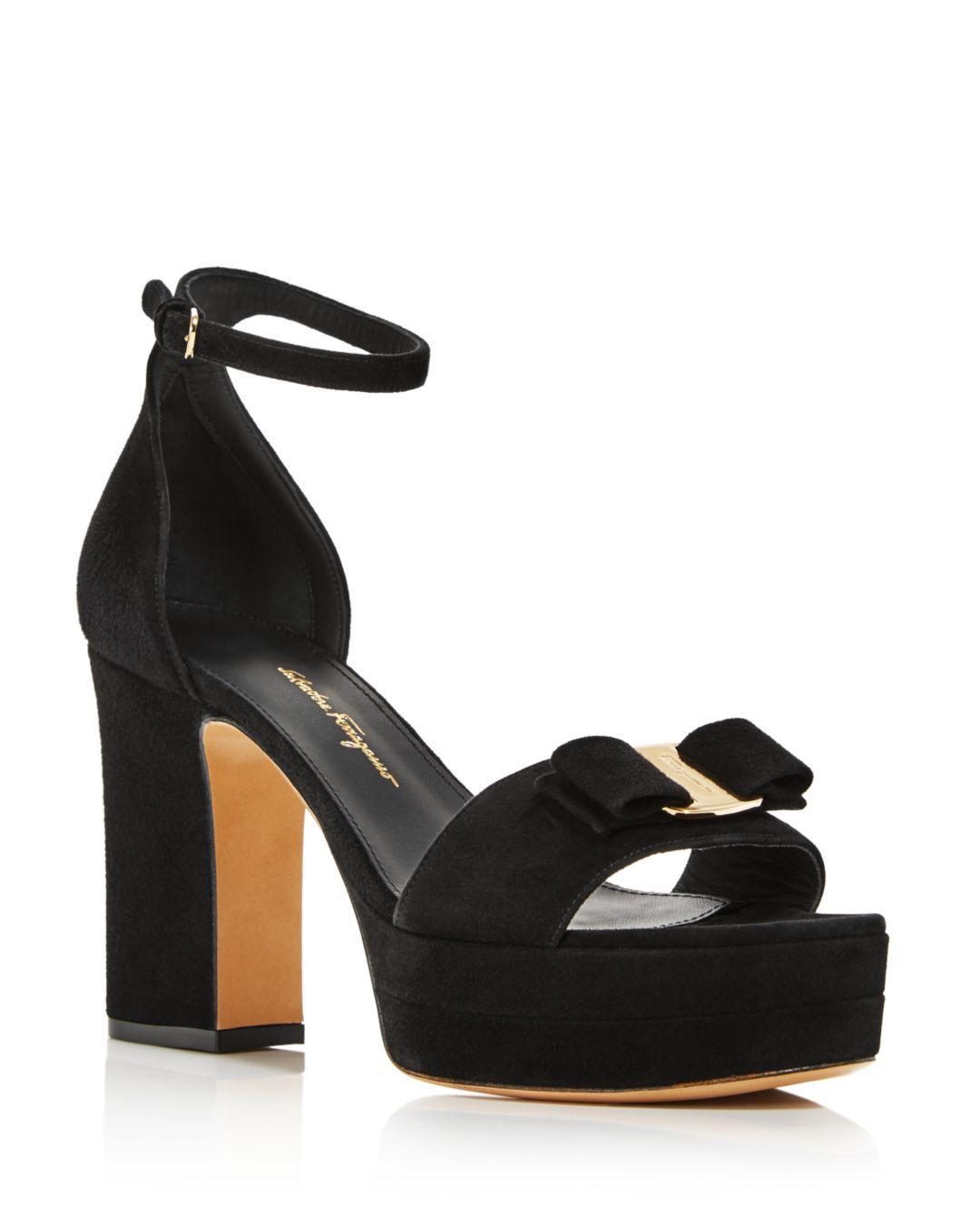 Ferragamo Women's Eclipse Block - Heel Platform Sandals in Nero (Black ...