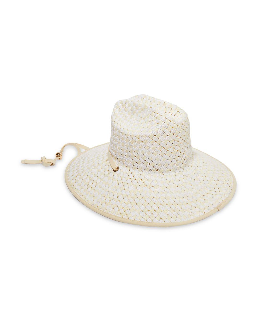 Lele Sadoughi Checkered Straw Hat in White | Lyst