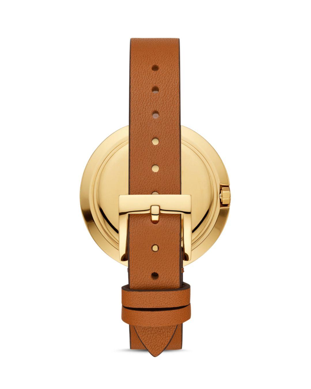 Tory Burch The Miller Leather Strap Watch - Save 13% | Lyst