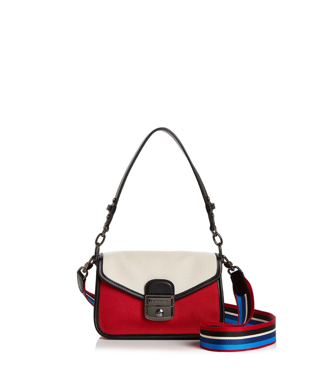 Longchamp Mademoiselle Colorblock Canvas Toile Crossbody Bag in Red Lyst