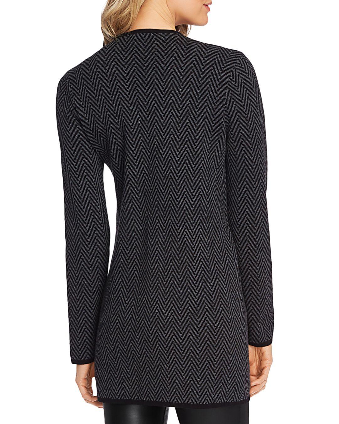 vince camuto herringbone open cardigan