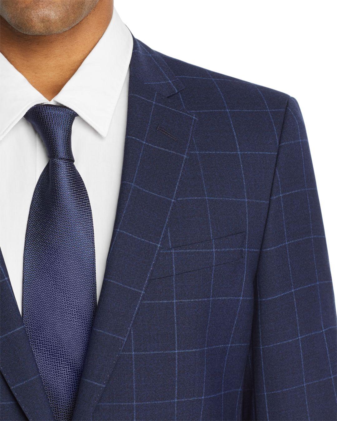 BOSS by HUGO BOSS Huge/genius Windowpane Slim Fit Suit in Blue for Men |  Lyst