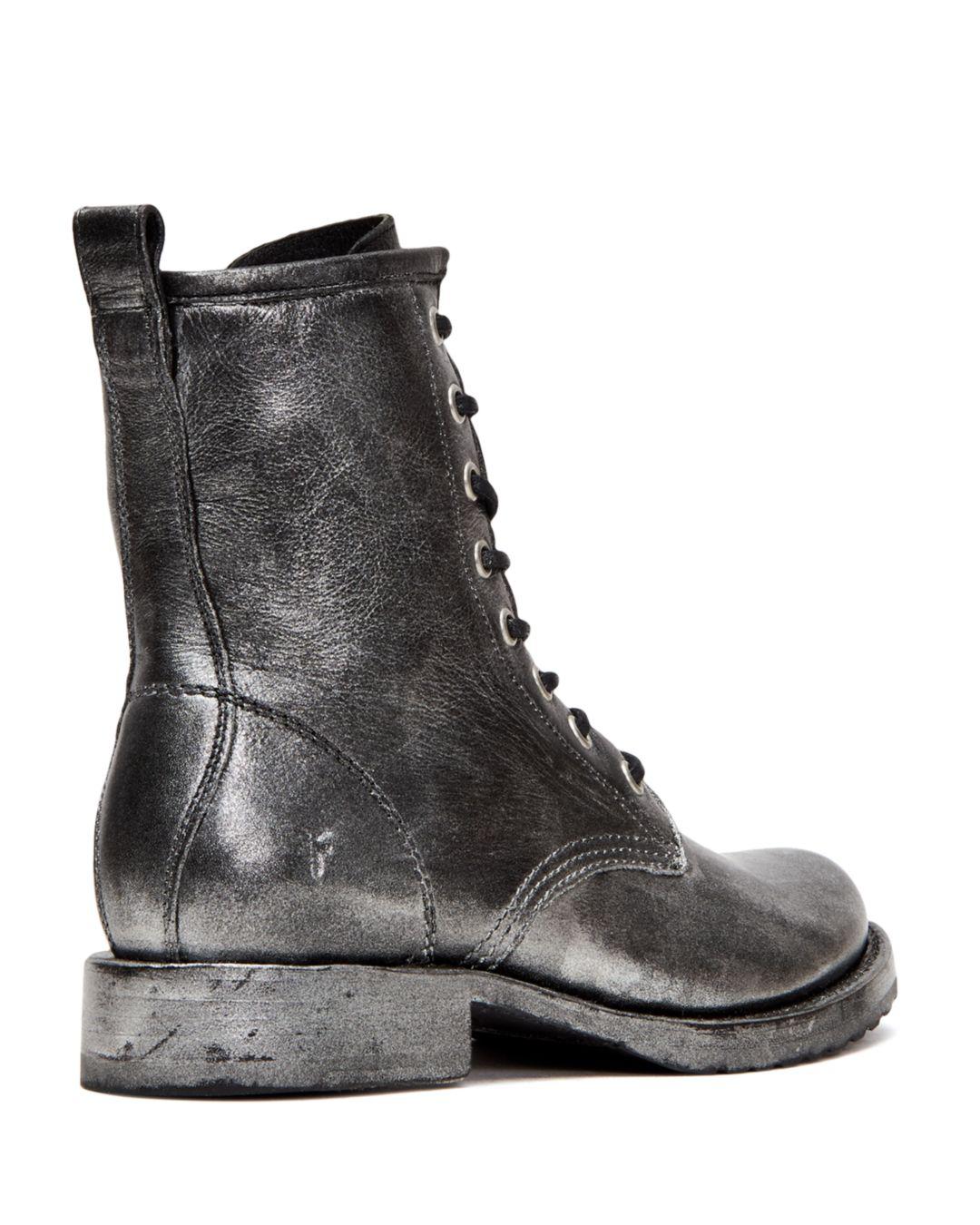 frye veronica combat metallic