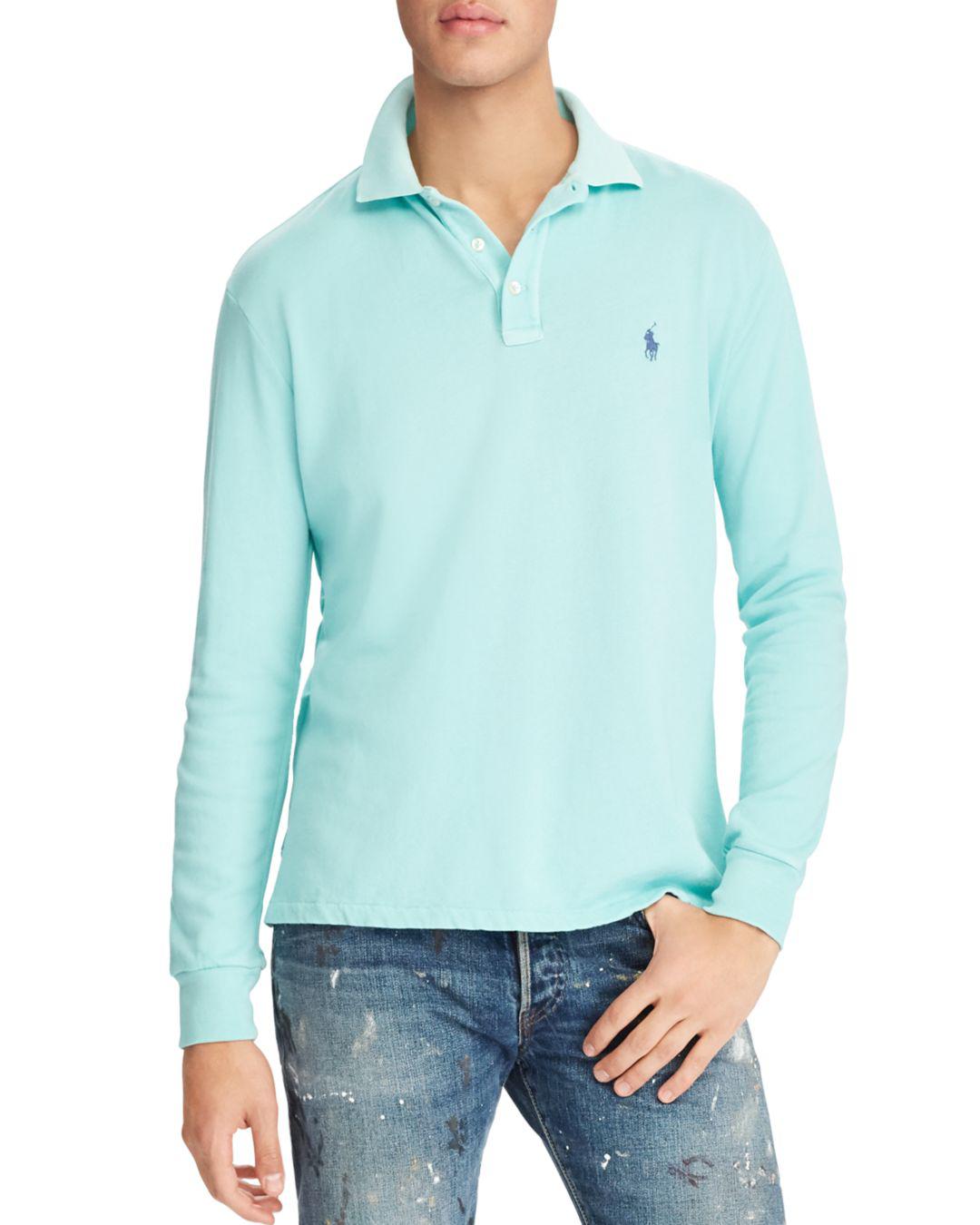 Lyst - Polo Ralph Lauren Spa Terry Long Sleeve Polo Shirt in Green for Men