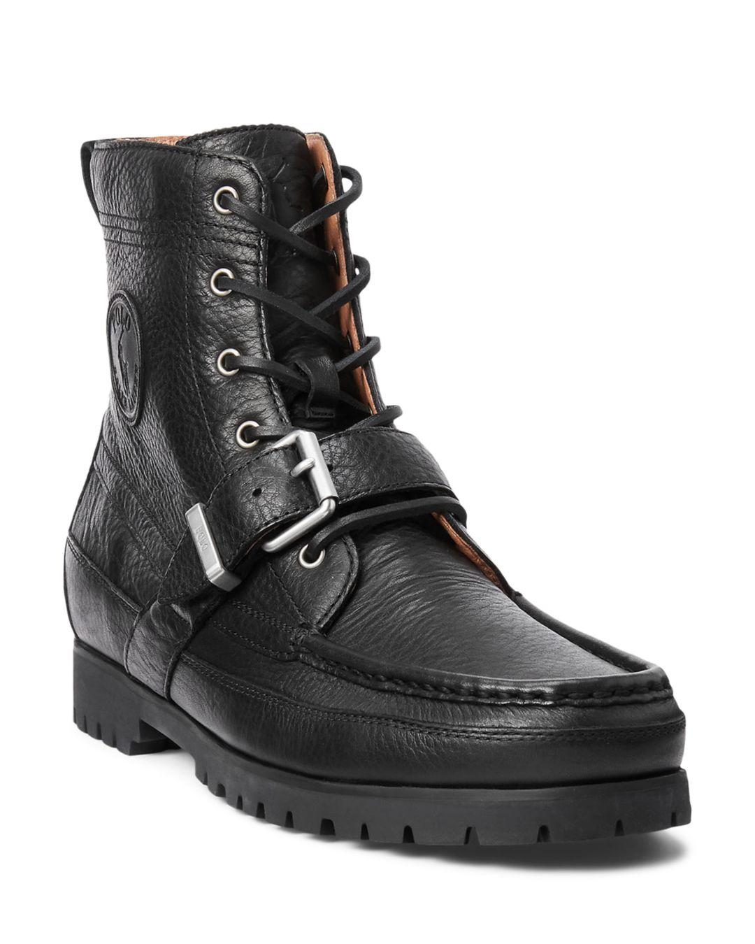 polo boots men's ranger black leather