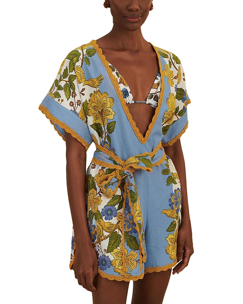 FARM Rio Garden Scarf Cover-Up Romper in Blue | Lyst