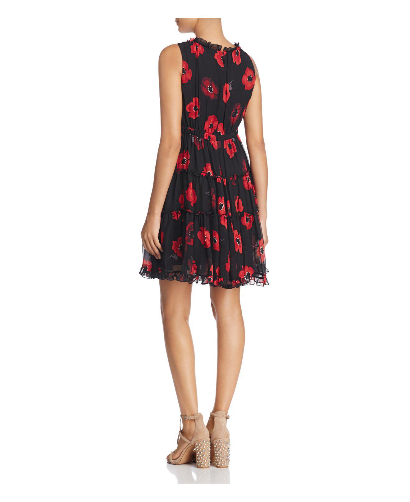 Kate Spade Poppy Silk Tiered Mini Dress in Black Lyst