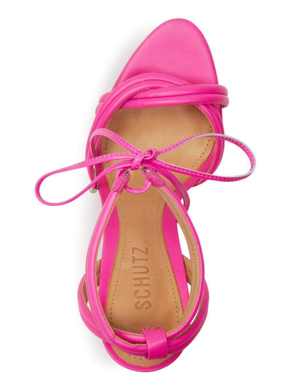 Schutz Women's Yvi Strappy High - Heel Sandals in Pink | Lyst