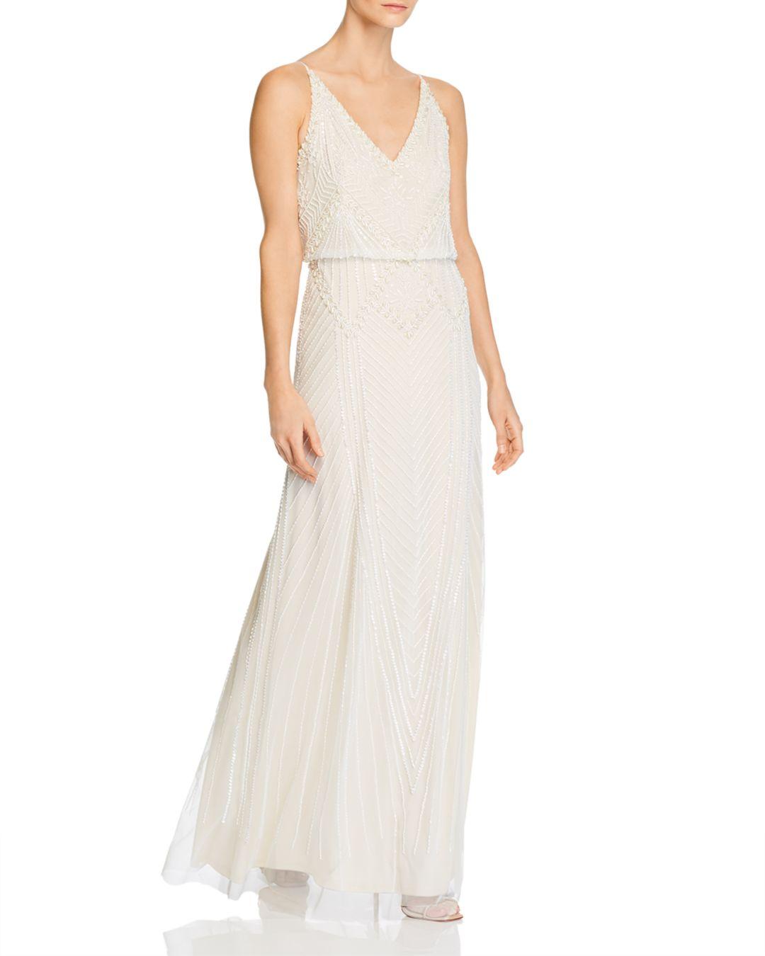 adrianna papell white gown