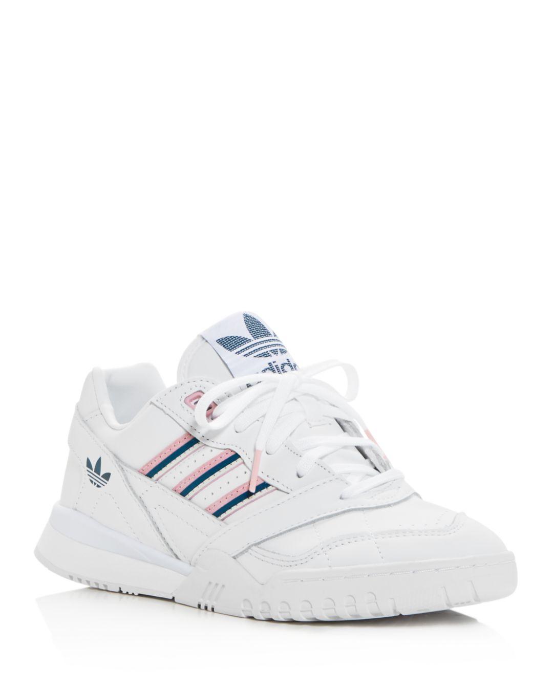 adidas Originals Leather White And Pink A.r. Trainer Sneakers - Save 61% - Lyst