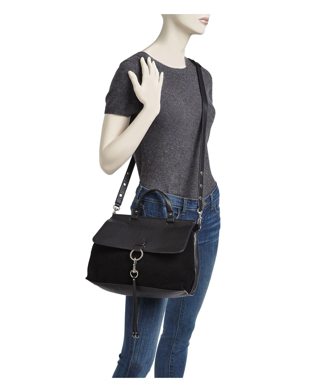 rebecca minkoff medium keith suede & leather satchel