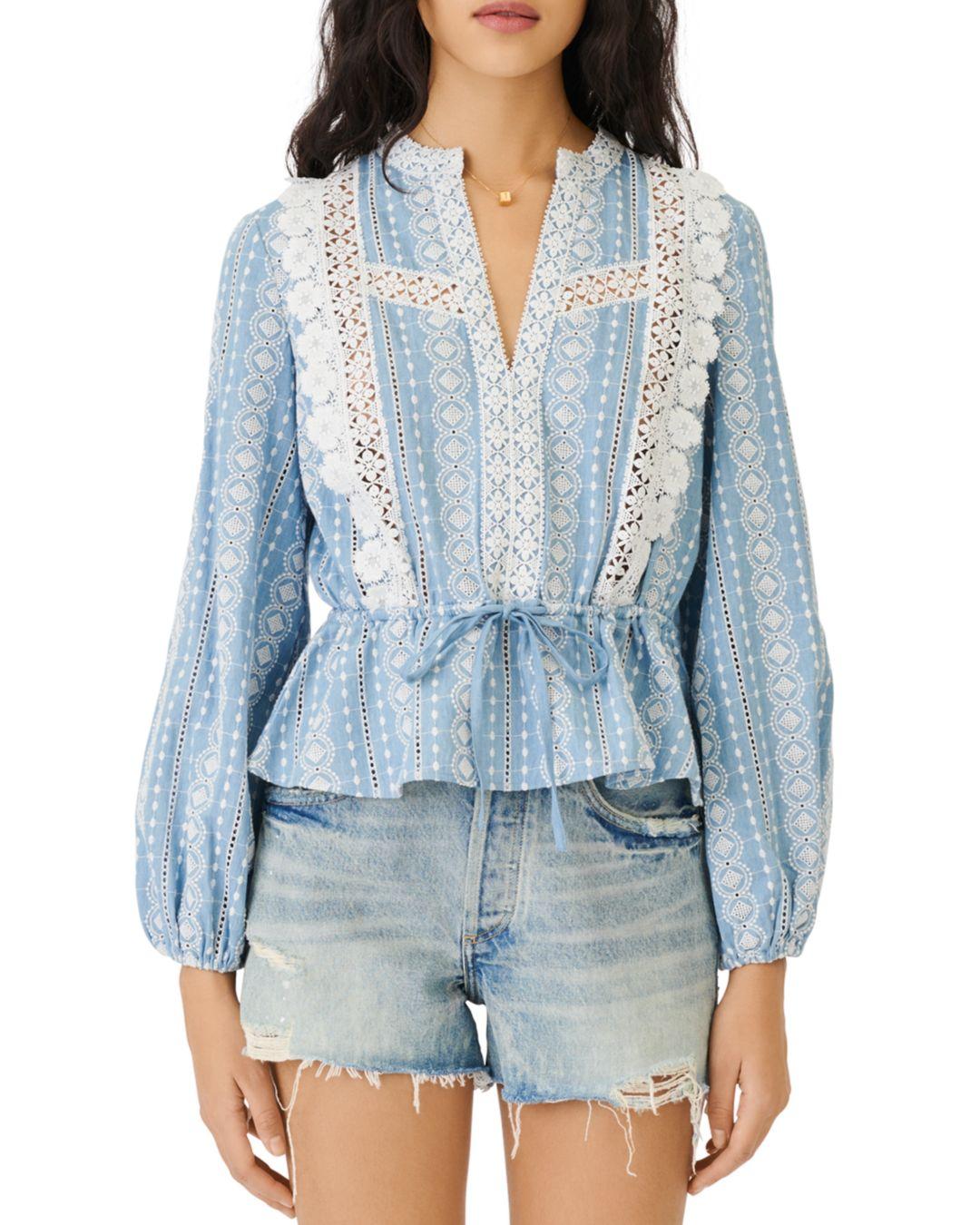 Maje Laviata Top With Contrasting Trims in Blue | Lyst Canada