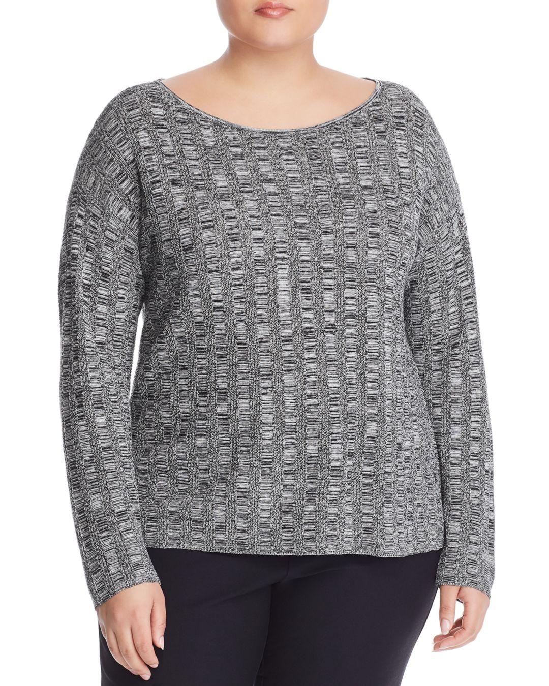 Eileen Fisher Cropped Melange - Knit Sweater in Black - Save 53% - Lyst