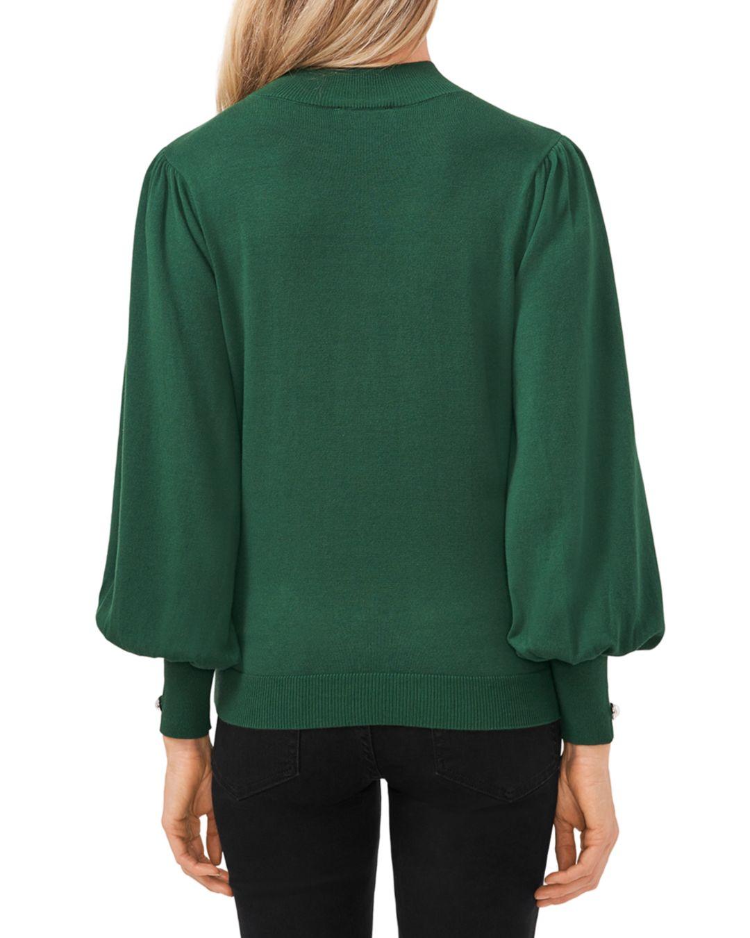 Cece Mock Neck Sweater in Green | Lyst