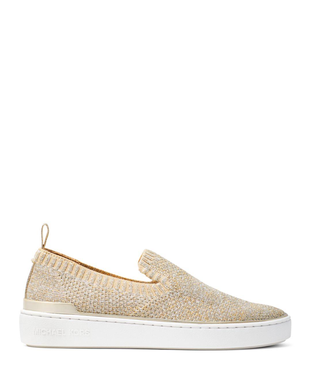 michael kors gold slip on shoes