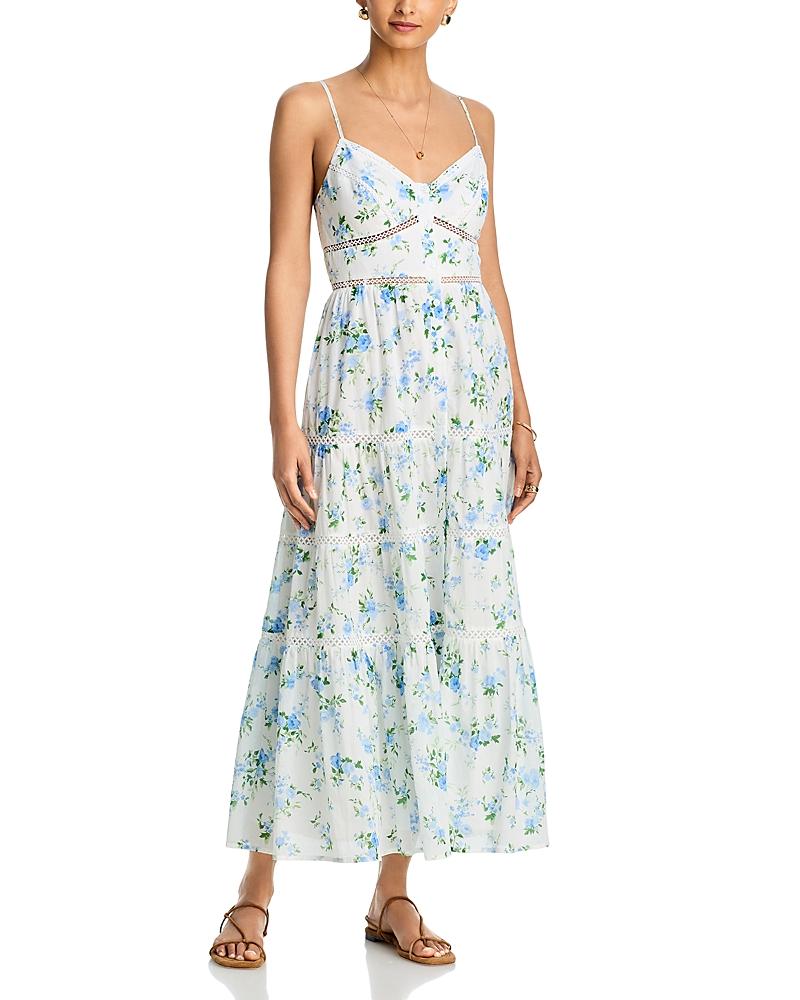 black embroidered cocktail dress Océane green floral embroidered midi dress main image 0