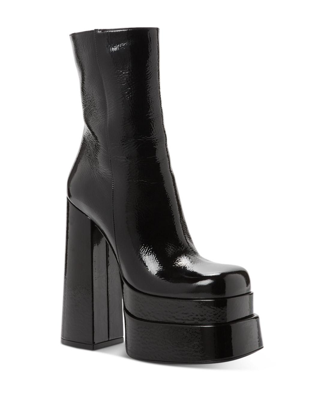 Versace Platform High Heel Booties in Black | Lyst