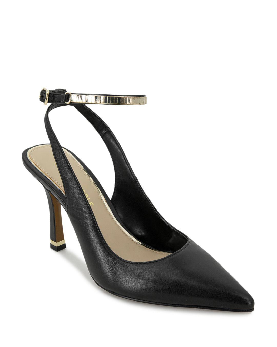 Kenneth Cole Romi Pointed Toe Chain Strap High Heel Pumps in Black | Lyst