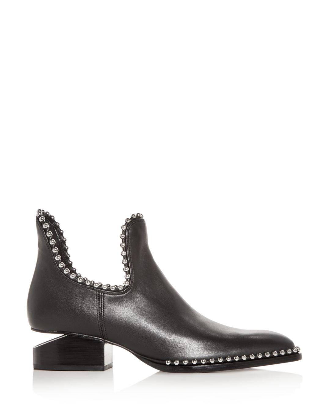 India Blijven Verouderd Alexander Wang Kori Cutout Studded Leather Ankle Boots in Black | Lyst