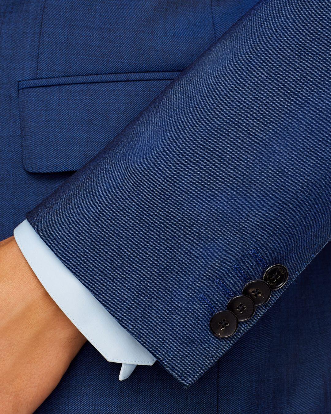 BOSS by HUGO Huge/genius Twill Solid Slim Suit in Blue for Men | Lyst