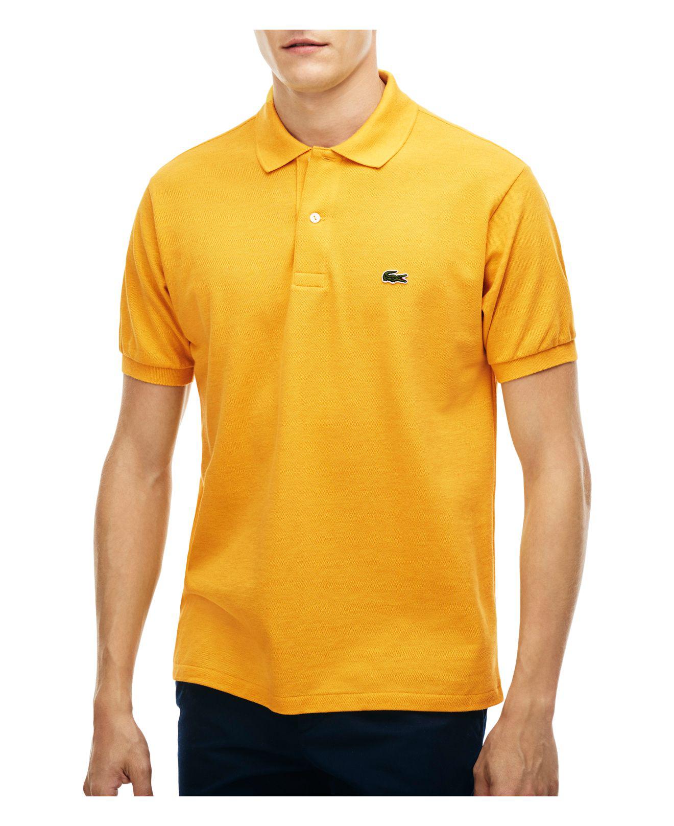 Lacoste Classic Cotton Piqué Regular Fit Polo Shirt in Orange for Men ...