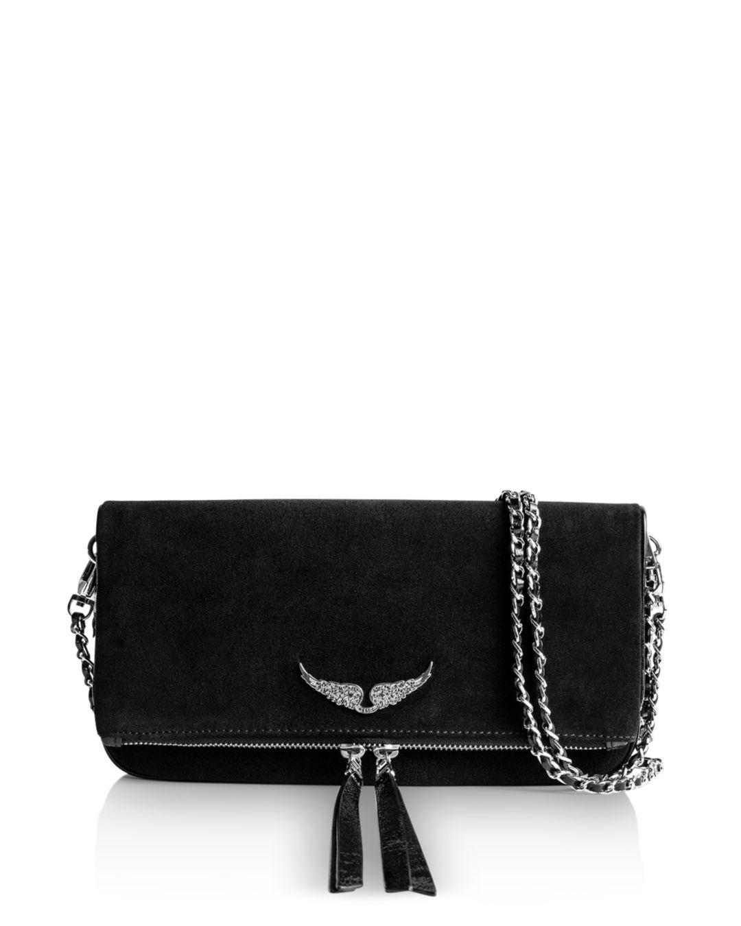 Zadig & Voltaire Leather Rock Grained Clutch in Black - Lyst