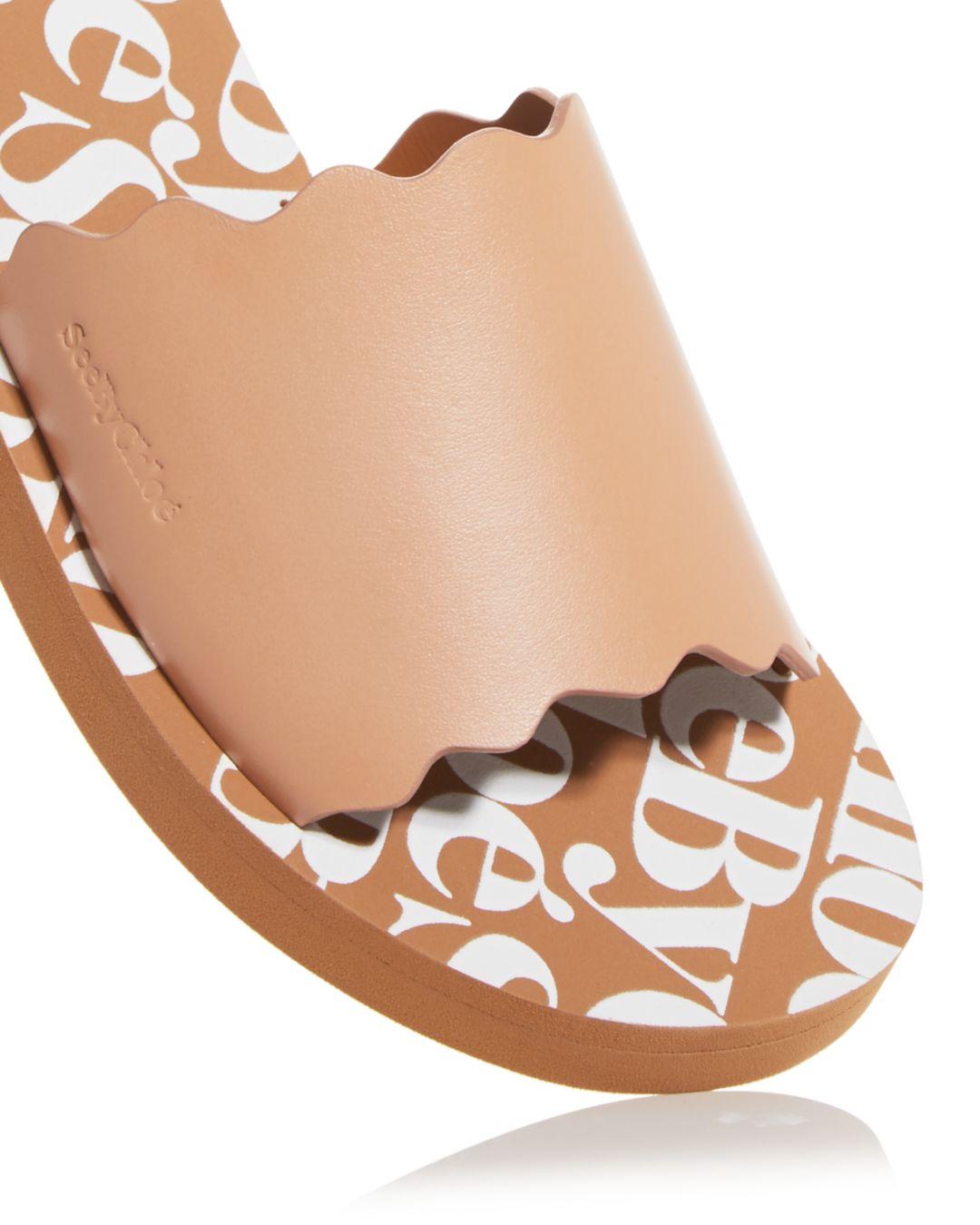 See By Chloé Essie Scalloped Slide Sandals | Lyst