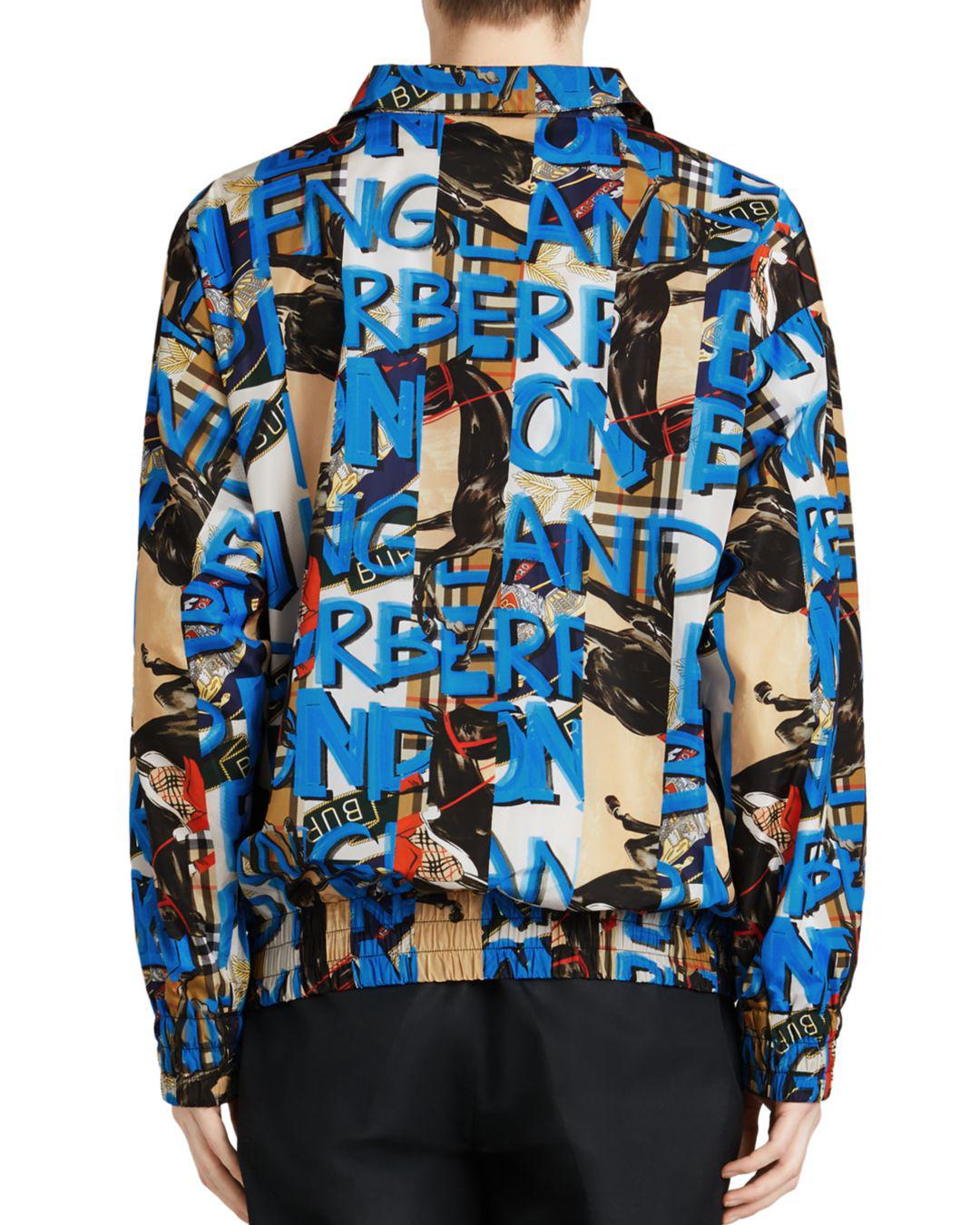 Burberry Graffiti-print Shell Jacket in Antique Yellow (Blue) for Men ...