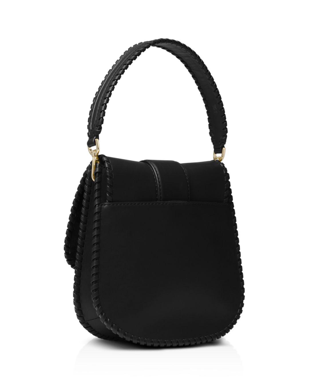 MICHAEL Michael Kors Leather Lillie Medium Flap Bag Messenger Bag In Black Calfskin - Lyst