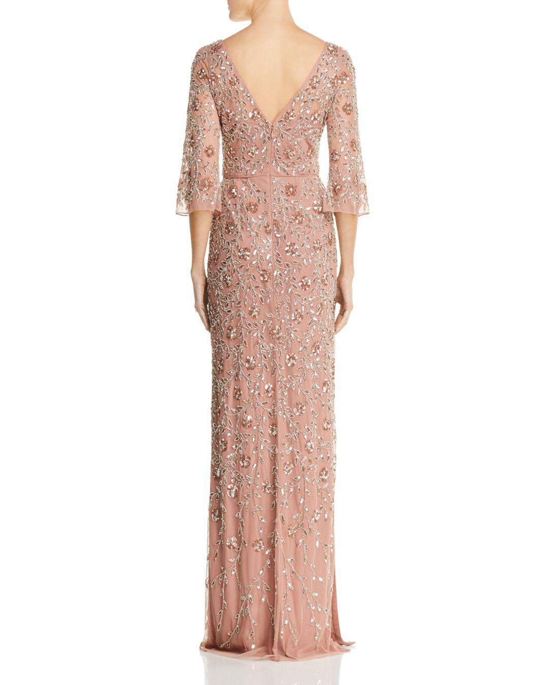 Aidan mattox embellished boatneck gown Clearance