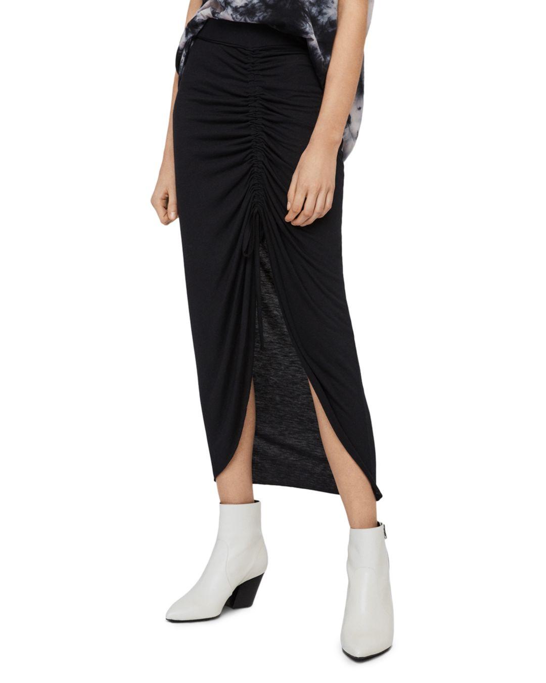 black maxi skirt drawstring