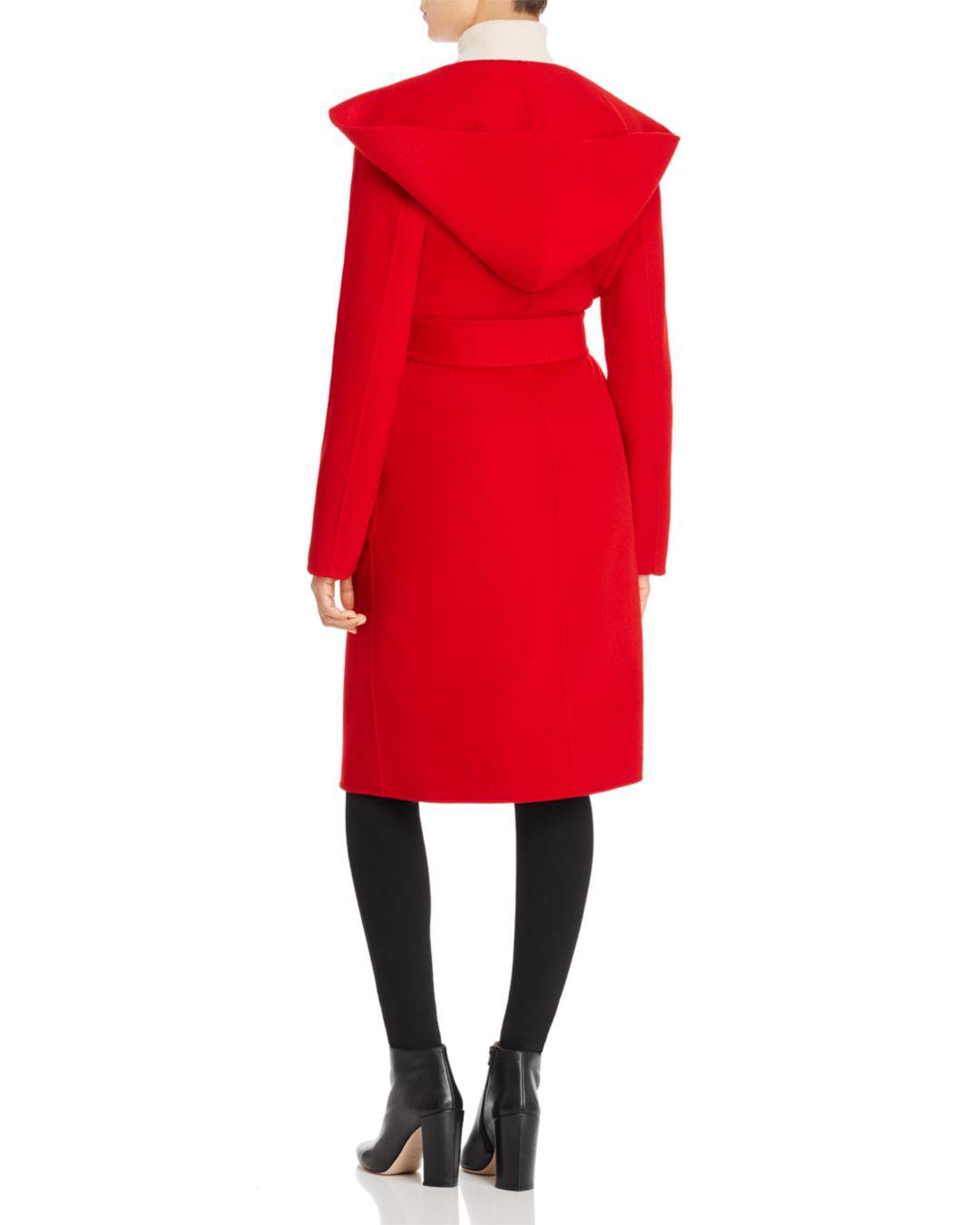 red wrap puffer jacket