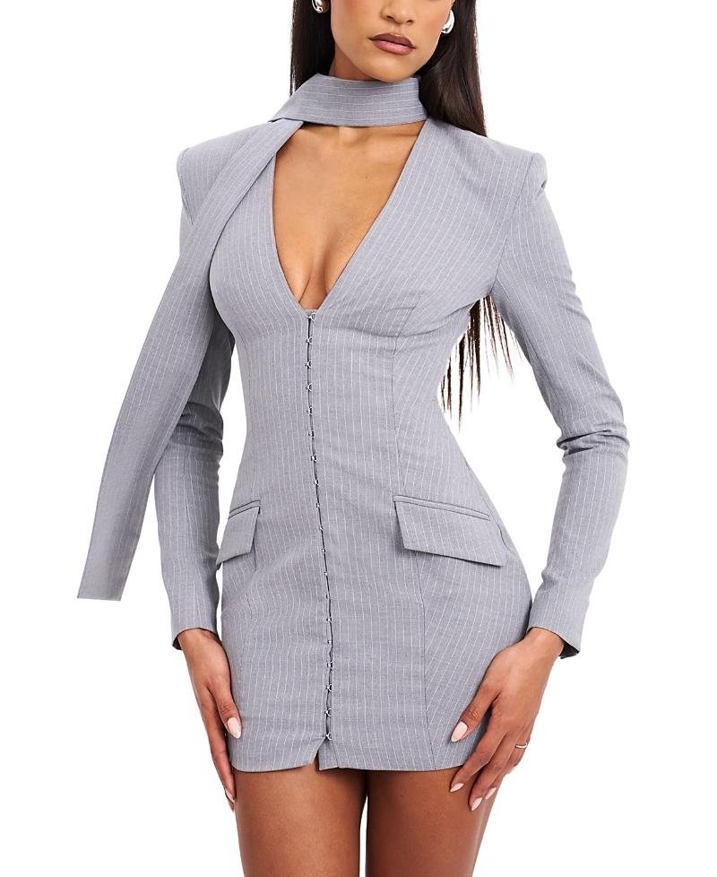 slim fit dress slacks Louis Grey Striped Oversized Blazer - US 0 main image 1
