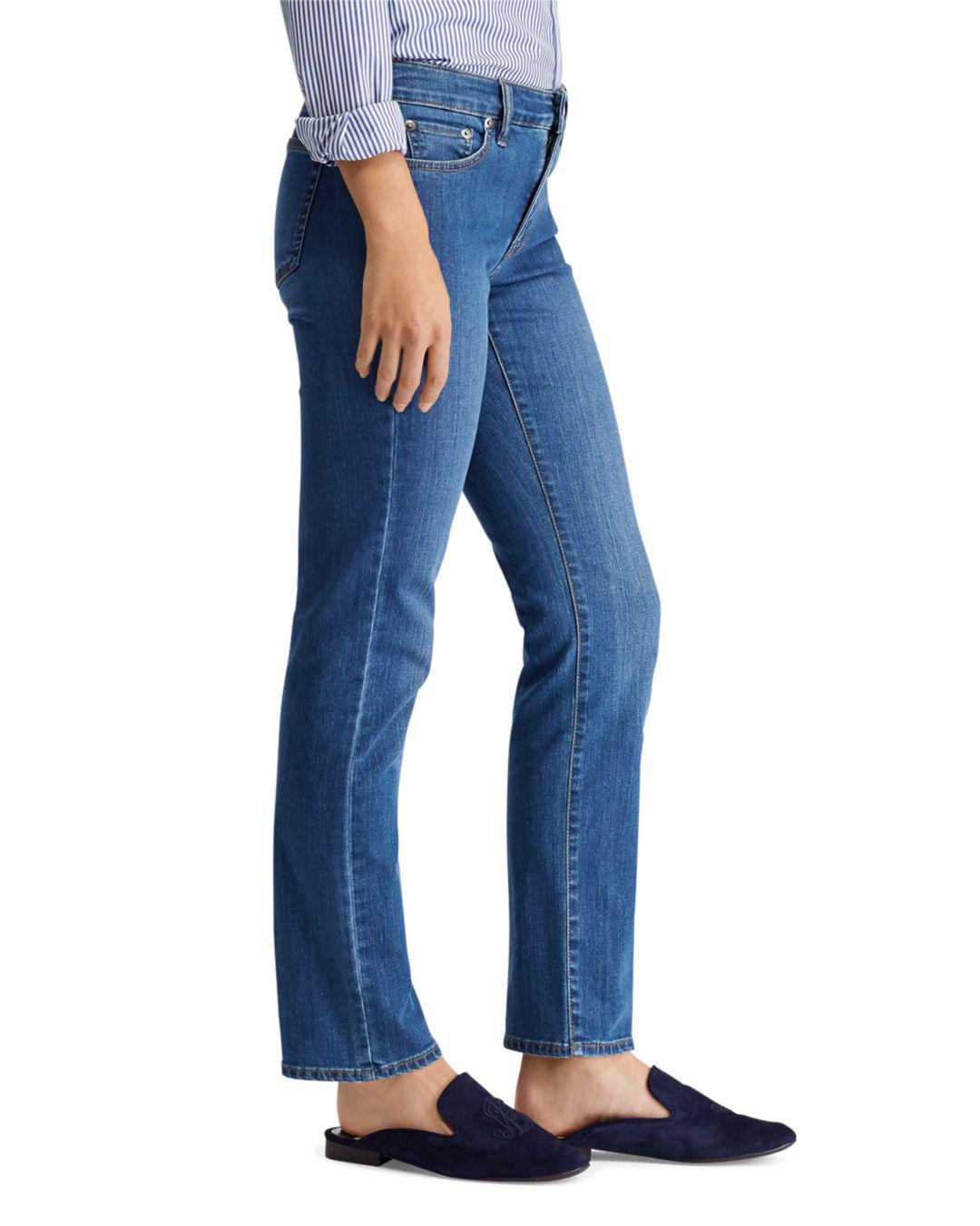 Ralph Lauren Denim Lauren Modern Straight Curvy Jeans In Ocean Blue - Lyst