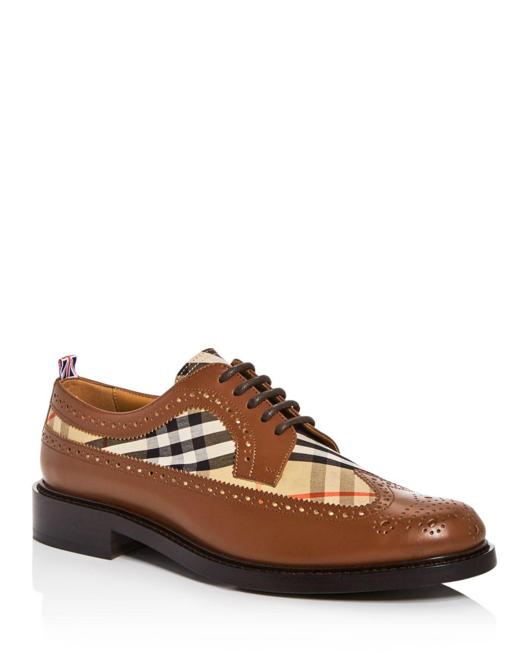Burberry Vintage Check Brogues in Brown for Men | Lyst