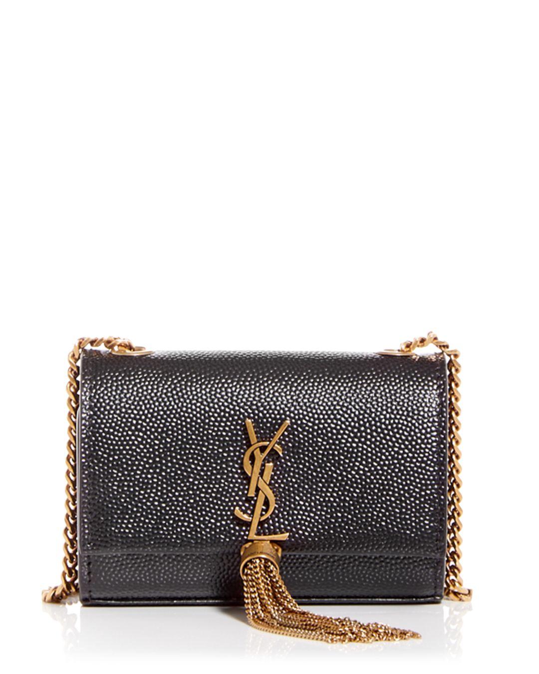 Saint Laurent Kate Tassel Leather Airpods Micro Bag in Black Lyst