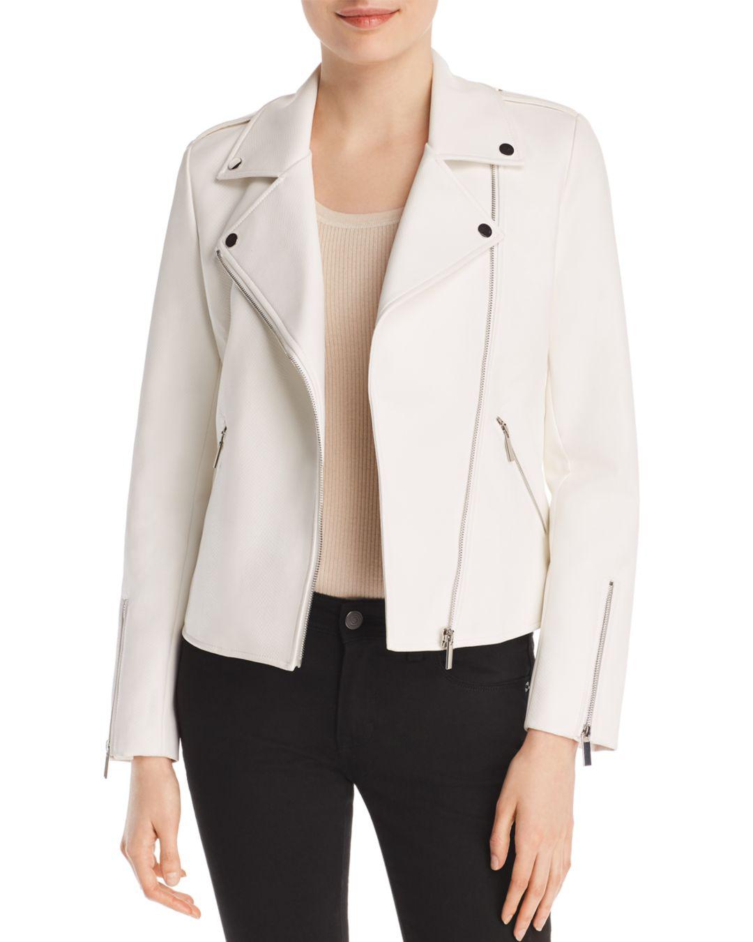 Bagatelle Embossed Faux Leather Moto Jacket in White Lyst