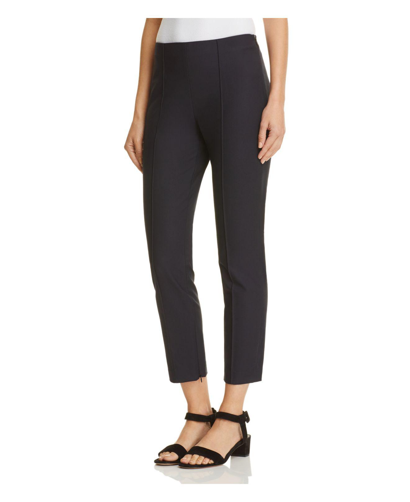 Theory Cotton Alettah Cropped Pants in Black - Lyst